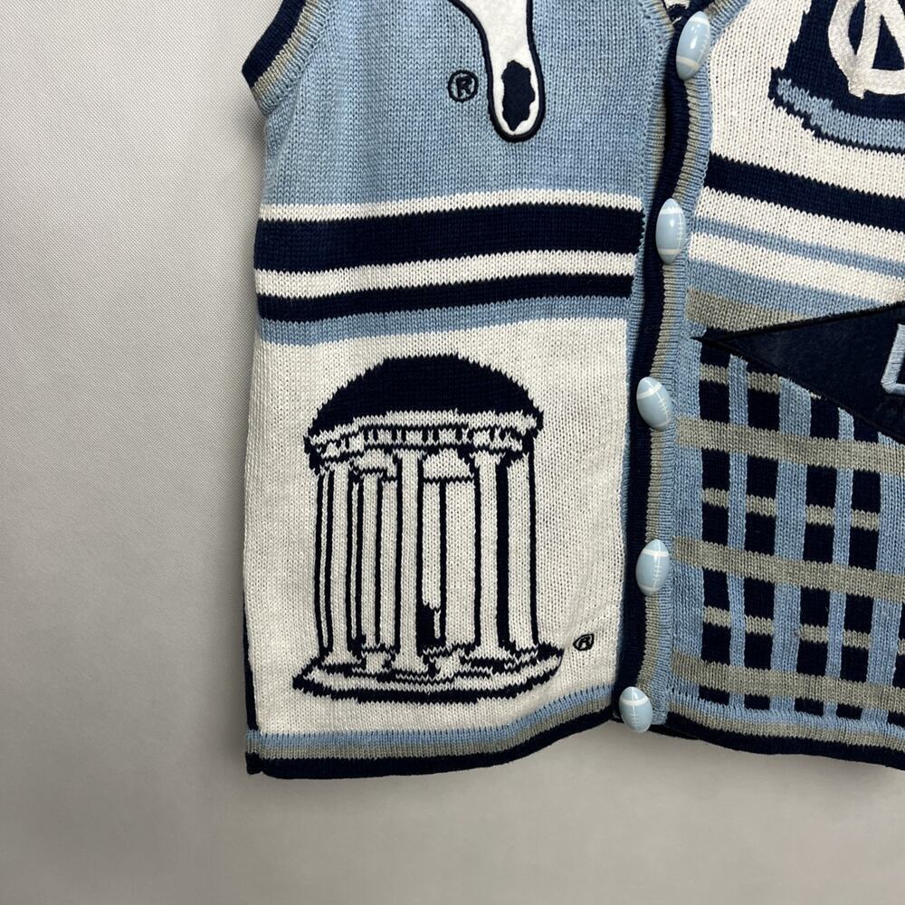 Birch Bros Vintage North Carolina Tar Heels Embroidered Knit Vest NCCA Small - Picture 2 of 10